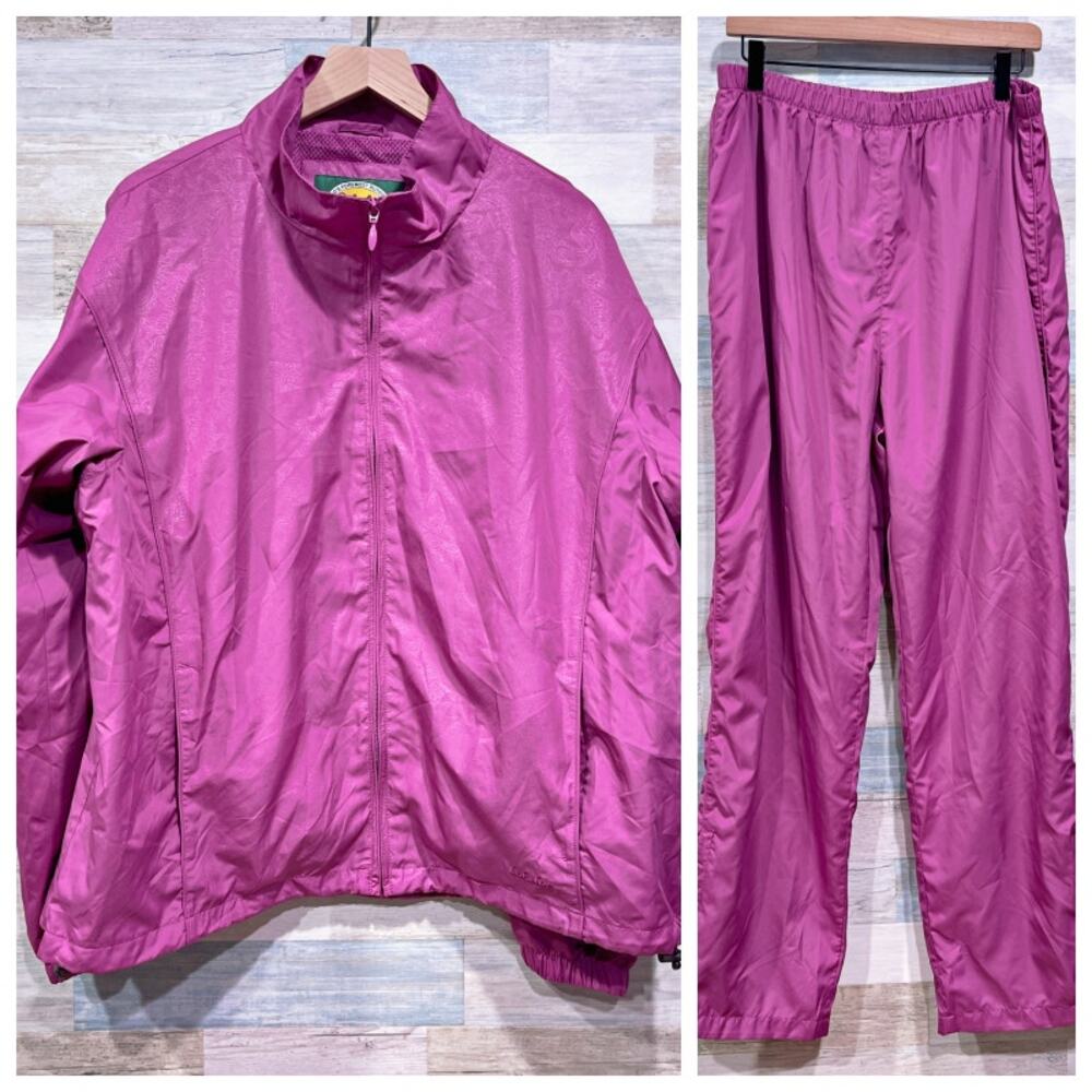 Cabelas Windbreaker Tracksuit Jacket Pants Pink Mesh Lined Womens Plus Size 2XL